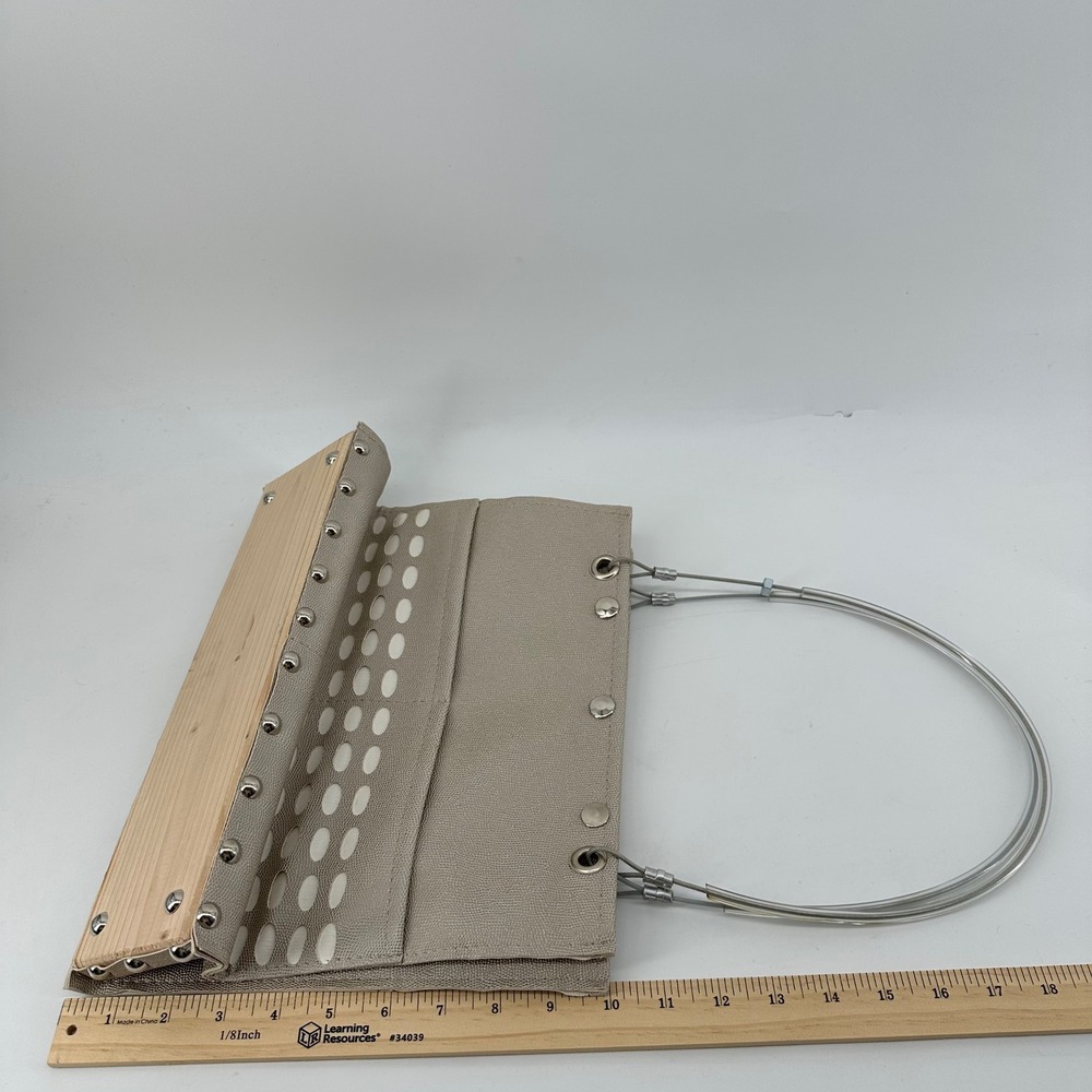 Hardware by Renee Shoulder Bag Women Taupe Avant Garde Industrial Edgy Handbag - Picture 14 of 15